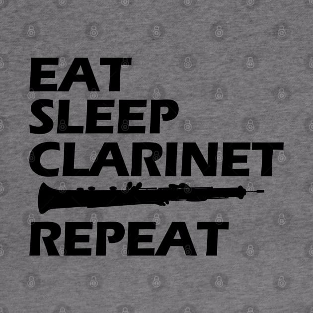 Clarinet - Eat Sleep Clarinet Repeat by KC Happy Shop
